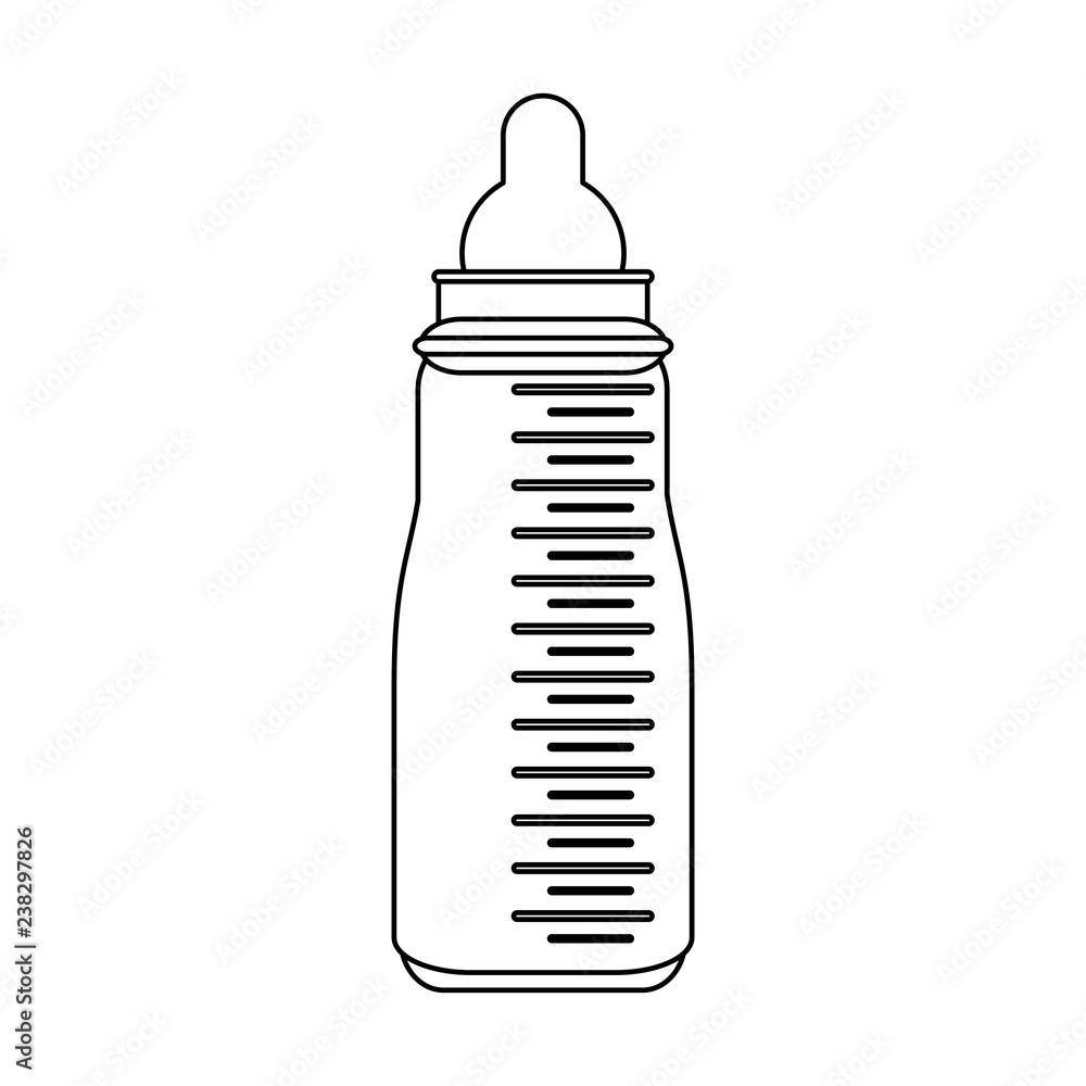 Baby bottle symbol in black and white Baby bottle symbol in black and white