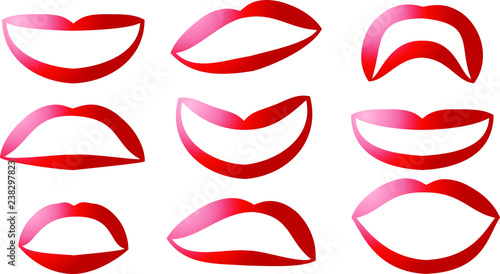 Beautiful Lady's lips set