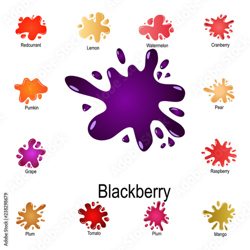 burst of blackberry juice icon. Detailed set of color splash. Premium graphic design. One of the collection icons for websites, web design, mobile app