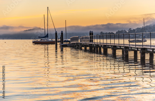 Sunrise and Low Clouds on the Bay