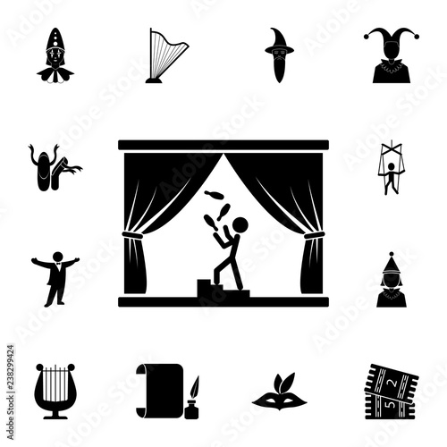juggler on stage icon. Detailed set of theater icons. Premium graphic design. One of the collection icons for websites, web design, mobile app