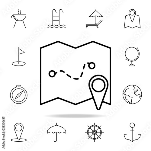 card and pin icon. Element of simple icon for websites, web design, mobile app, info graphics. Thin line icon for website design and development, app development on white background