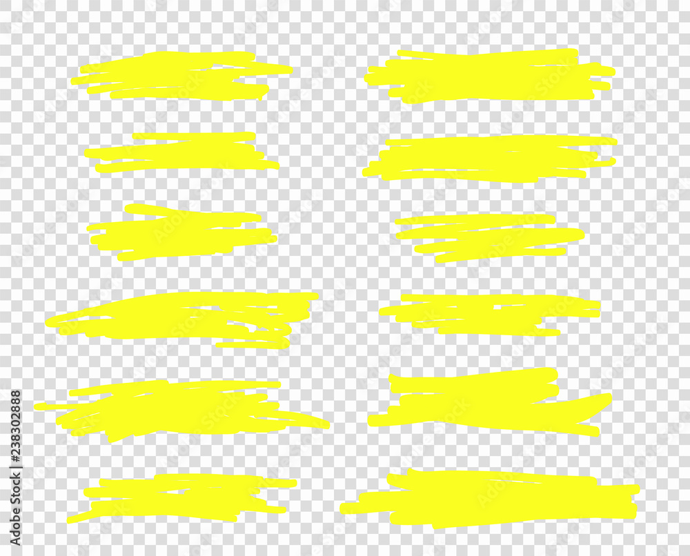 A selection of the line of stroke markers. Vector highlight brush lines. Hand drawing sketch underlined, stripes. Illustration isolated on a transparent background. A selection of the line of stroke markers. Vector highlight brush lines. Hand drawing sketch underlined, stripes. Illustration isolated on a transparent background.