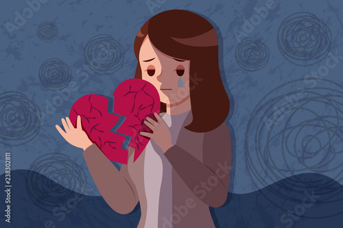 woman hold broken heart