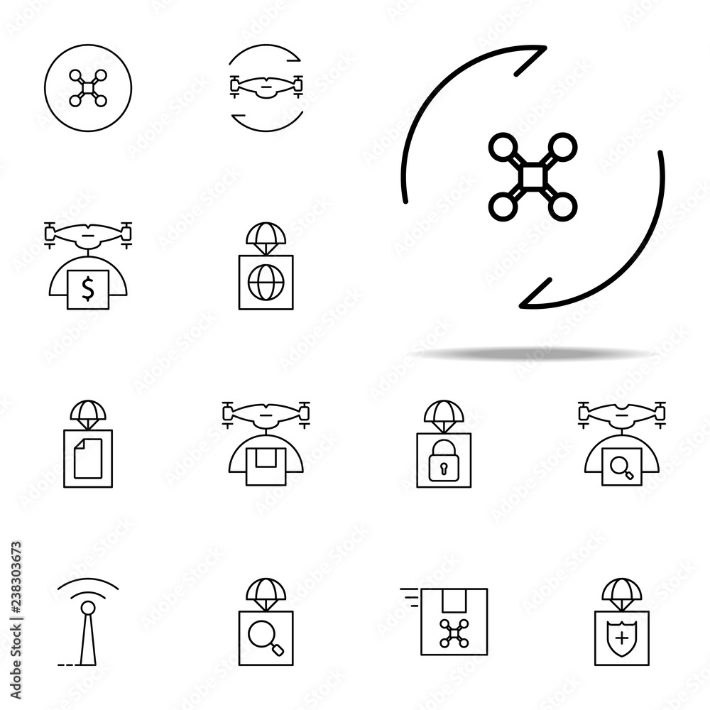 Fototapeta premium drone turn icon. Drones icons universal set for web and mobile