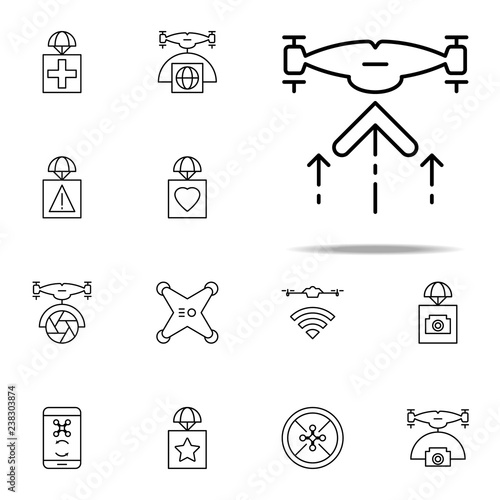 drone rises icon. Drones icons universal set for web and mobile photo