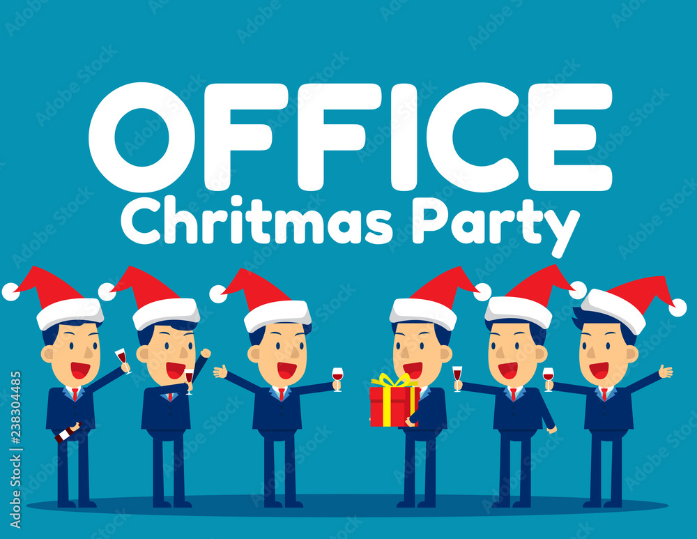 Office christmas party. Concept business vector illustration, Holiday - Event, Champagne, Corporate. Office christmas party. Concept business vector illustration, Holiday - Event, Champagne, Corporate.