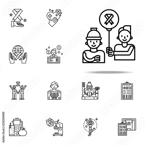 visit cancer patient icon. Cancer day icons universal set for web and mobile