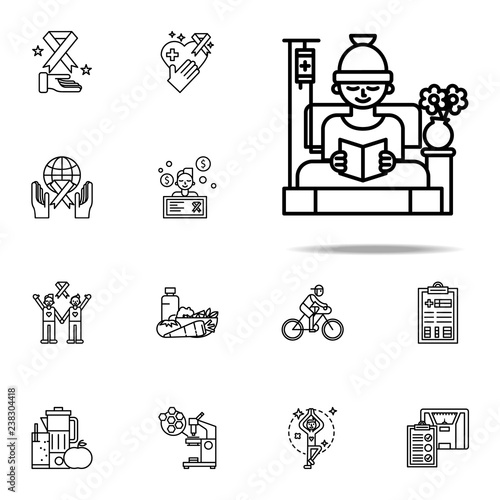 cancer patient in hospital icon. Cancer day icons universal set for web and mobile