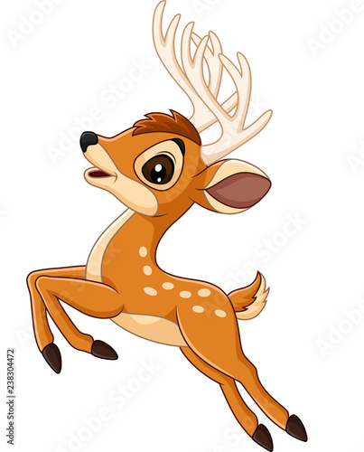 Cartoon baby deer jumping