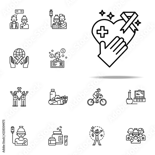 protection from cancer icon. Cancer day icons universal set for web and mobile