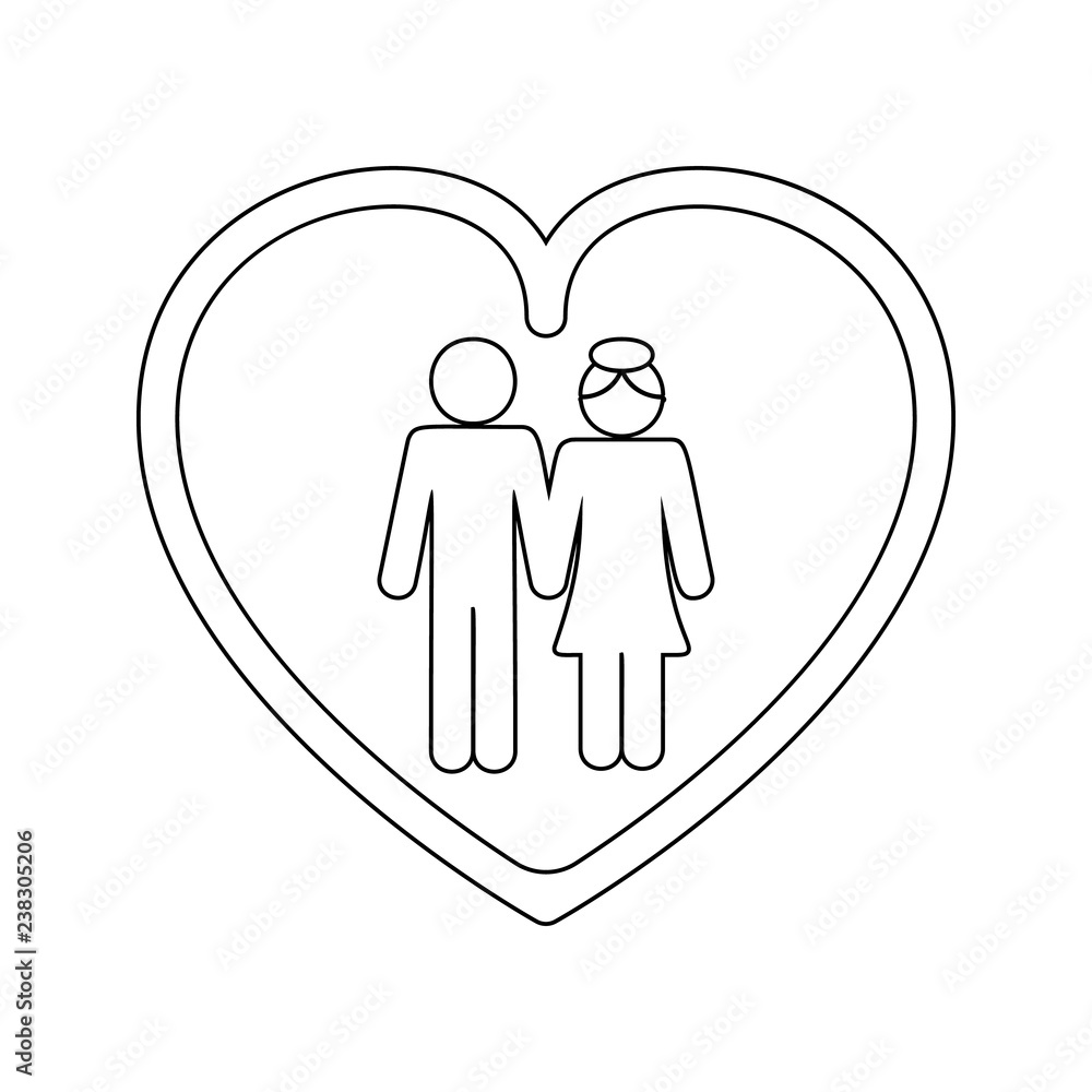 husband and wife in the heart icon. Element of cyber security for mobile concept and web apps icon. Thin line icon for website design and development, app development husband and wife in the heart icon. Element of cyber security for mobile concept and web apps icon. Thin line icon for website design and development, app development