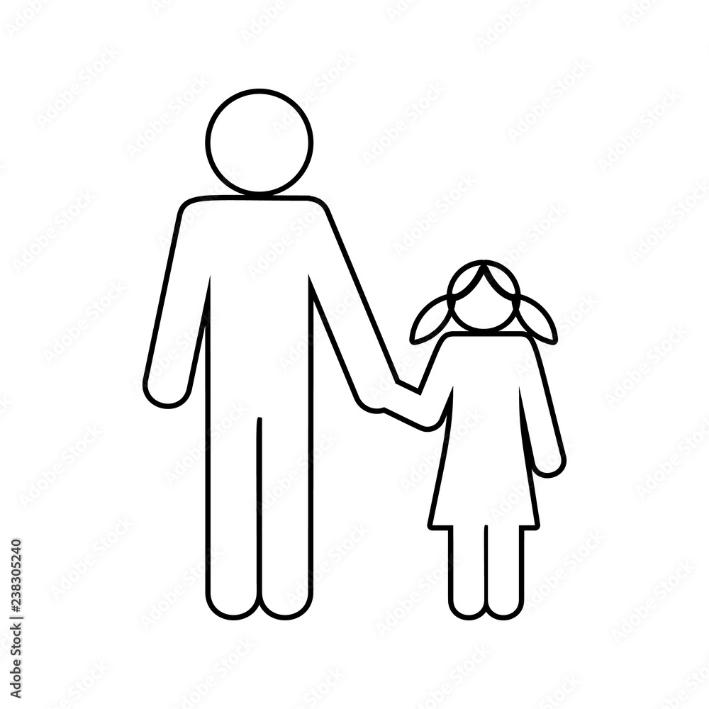 father and daughter holding hands icon. Element of cyber security for mobile concept and web apps icon. Thin line icon for website design and development, app development father and daughter holding hands icon. Element of cyber security for mobile concept and web apps icon. Thin line icon for website design and development, app development