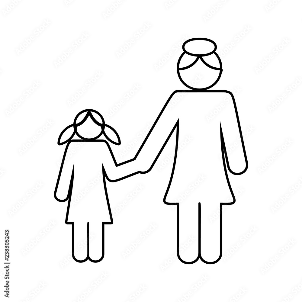 mother and daughter holding hands icon. Element of cyber security for mobile concept and web apps icon. Thin line icon for website design and development, app development mother and daughter holding hands icon. Element of cyber security for mobile concept and web apps icon. Thin line icon for website design and development, app development