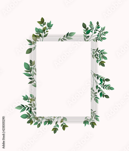 square frame with laurel leafs