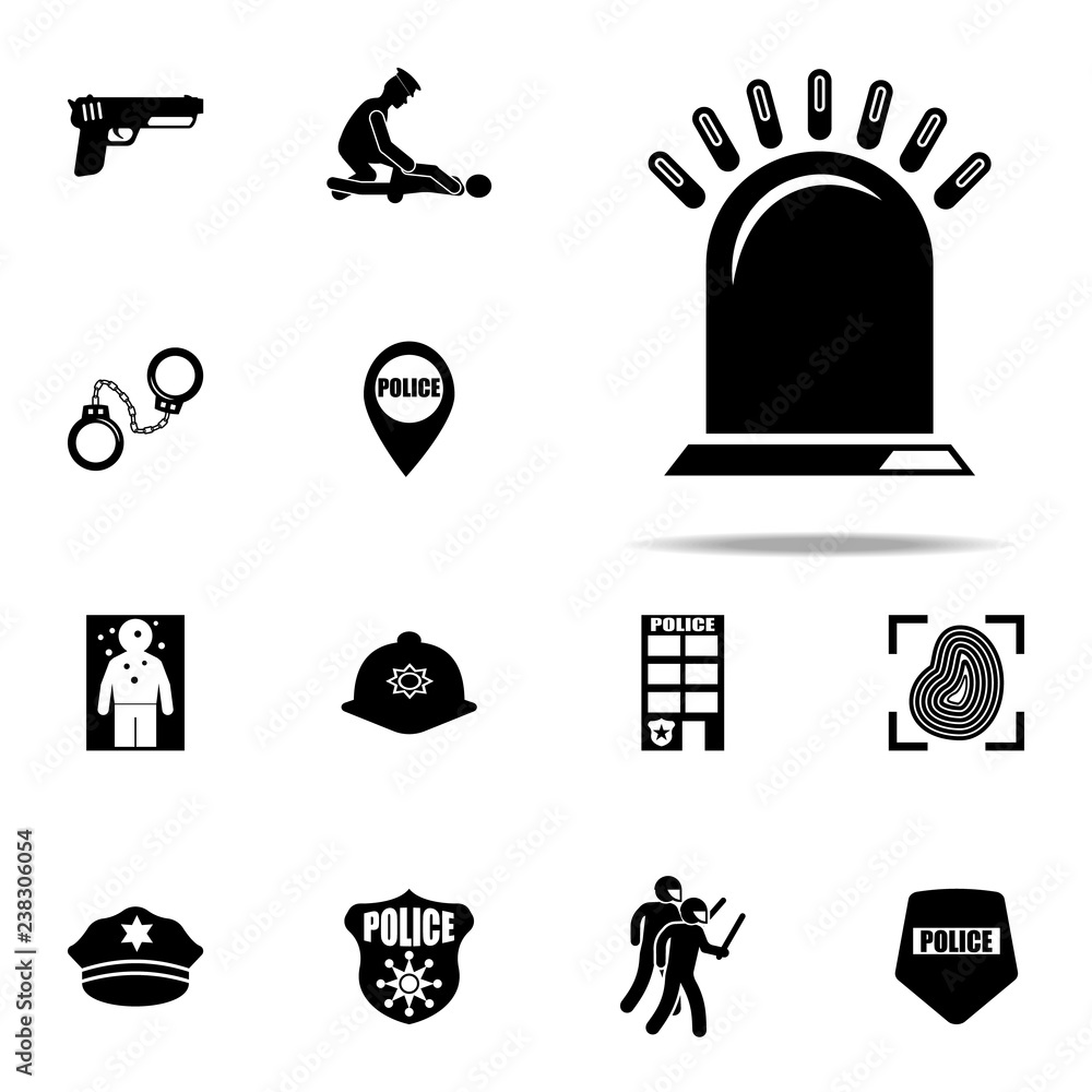 Police Siren Icon. Flat Illustration Of Police Siren Vector Icon For Web  Royalty Free SVG, Cliparts, Vectors, and Stock Illustration. Image 99287996.