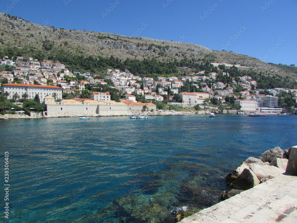 Dubrovnik harbour and coast of Croatia