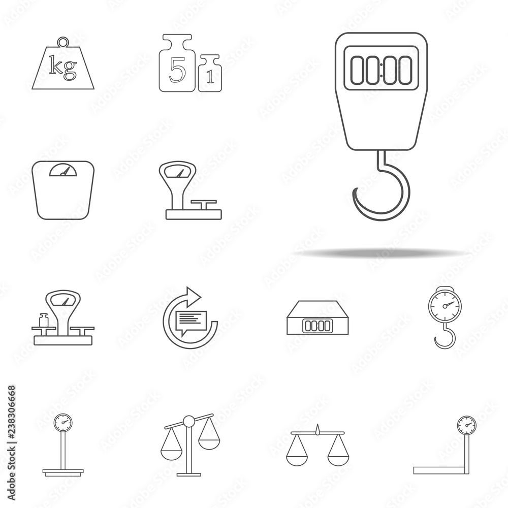 electronic scales with hook icon. web icons universal set for web and mobile electronic scales with hook icon. web icons universal set for web and mobile