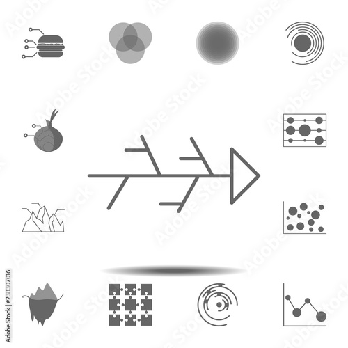 Fishbone Diagram icon. Simple glyph vector element of charts and diagrams set icons for UI and UX, website or mobile application