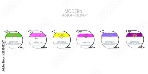 circle arrow infographic template element design vector