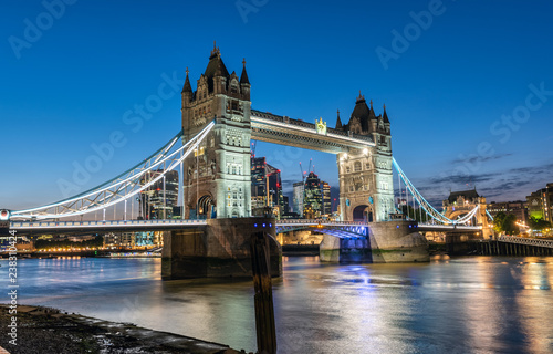 The Tower Bridge  Londons famous landmark  at night
