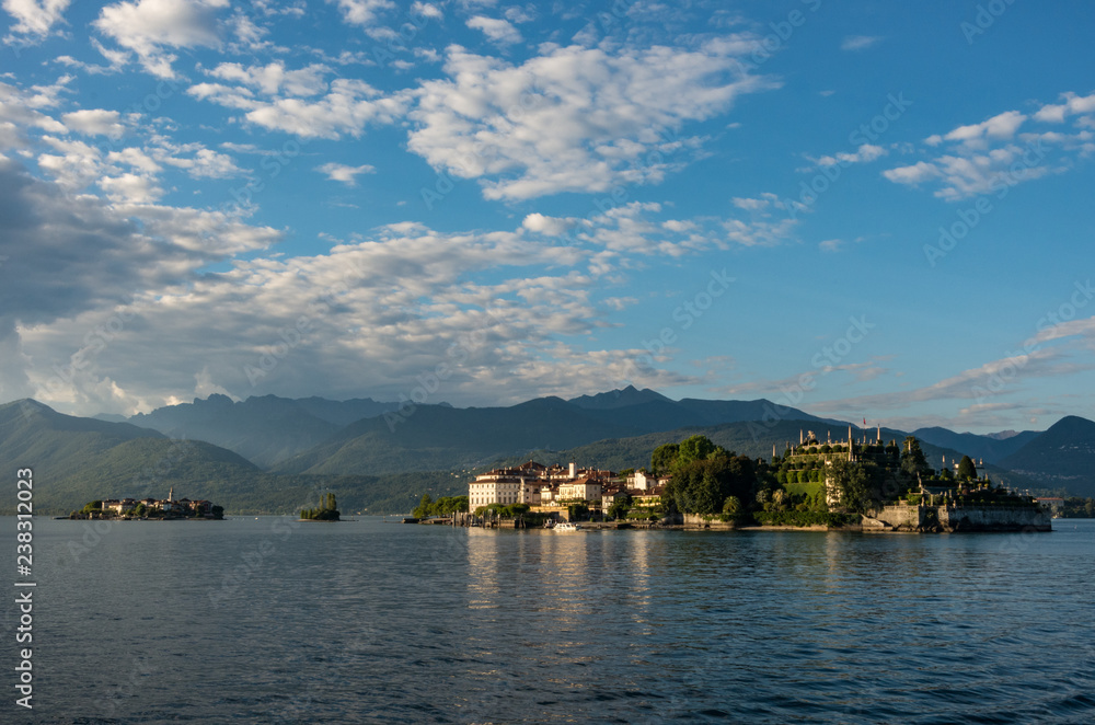 View to Borromean Islands Maggiore lake  Piedmont Italy, Europe