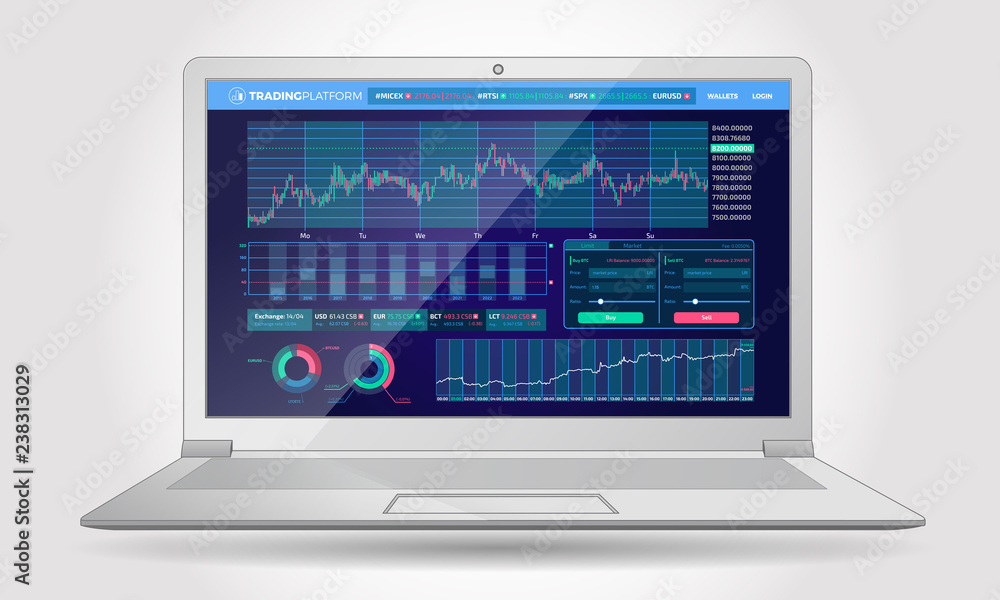 Trading Platform Interface With Infographic Elements Trading Platform Interface With Infographic Elements