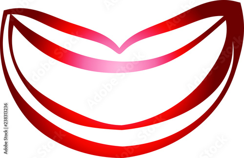 Rich Lady's Red lips Comic style outline