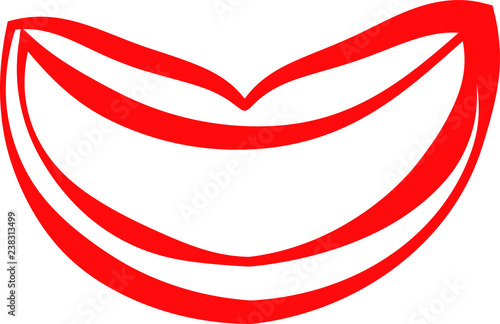 Rich Lady's Red lips Comic style outline
