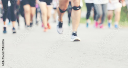 Motion blur of Marathon running