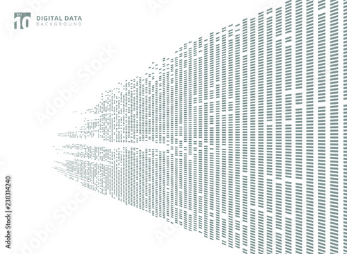Abstract technology digital data square gray pattern pixel prespective background with copy space.