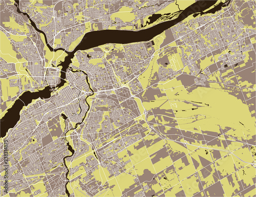 Map of the city of Ottawa, Ontario, Canada photo