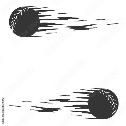 Modern style baseball vector background with two softballs in motion.