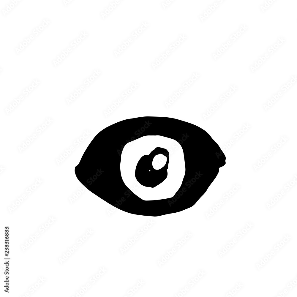 Eye grunge simple icon. Vector hand drawn illustration. Eye grunge simple icon. Vector hand drawn illustration.