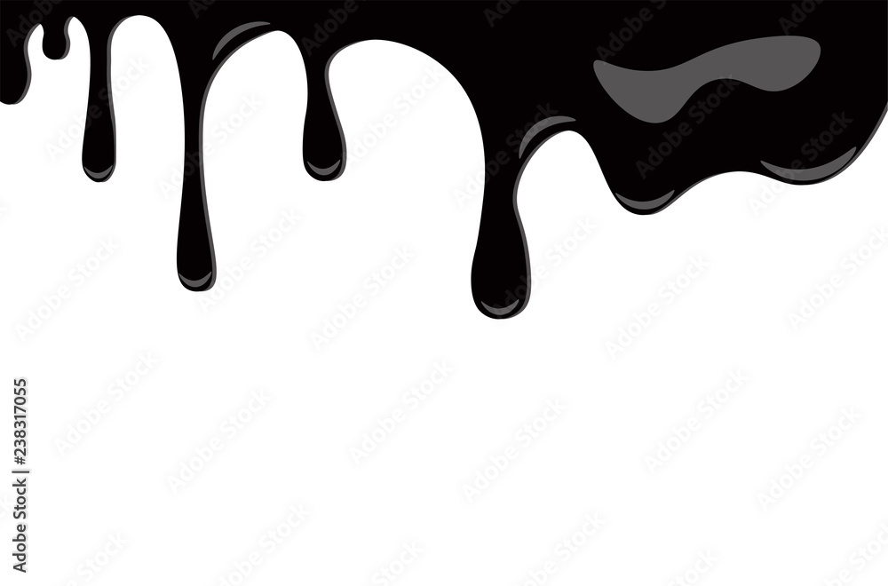 Black liquid dripping. oil or paint stain and blob. Droplet of inks on white background. Vector illustration. Black liquid dripping. oil or paint stain and blob. Droplet of inks on white background. Vector illustration.