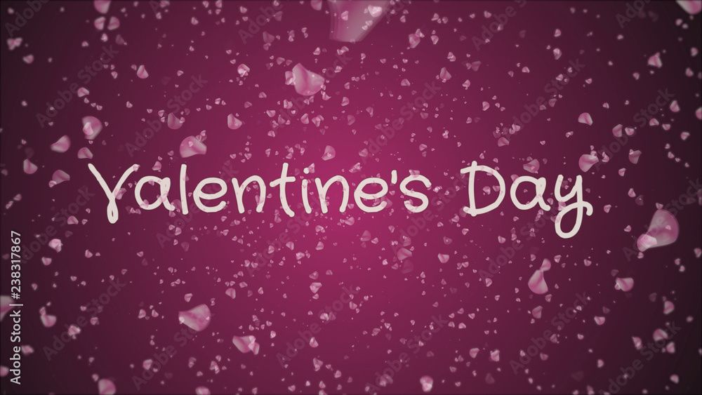 Valentine's day greeting card pink petals, pink background Valentine's day greeting card pink petals, pink background