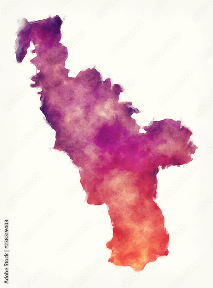 Halland county watercolor map of Sweden in front of a white background Halland county watercolor map of Sweden in front of a white background