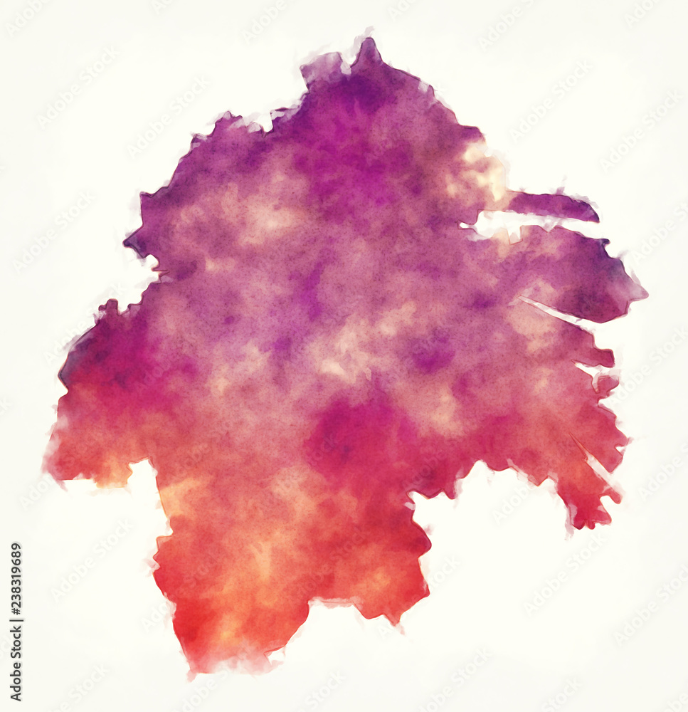 Ostergotland county watercolor map of Sweden in front of a white background Ostergotland county watercolor map of Sweden in front of a white background