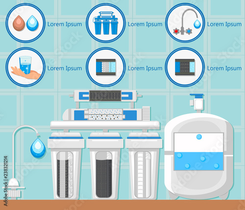 Reverse Osmosis. Water Treatment. Vector.