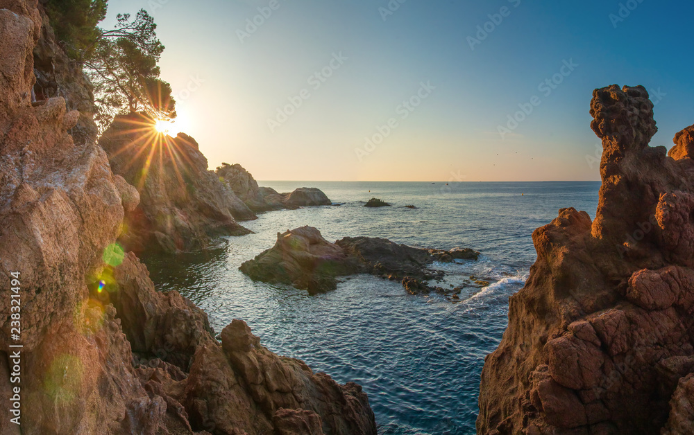Sunrise on Mediterranean sea, Costa Brava, Spain