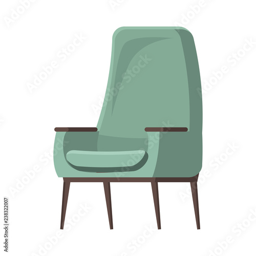 Bild auf Leinwand Chair cute furniture armchair and seat pouf design in furnished apartment interi