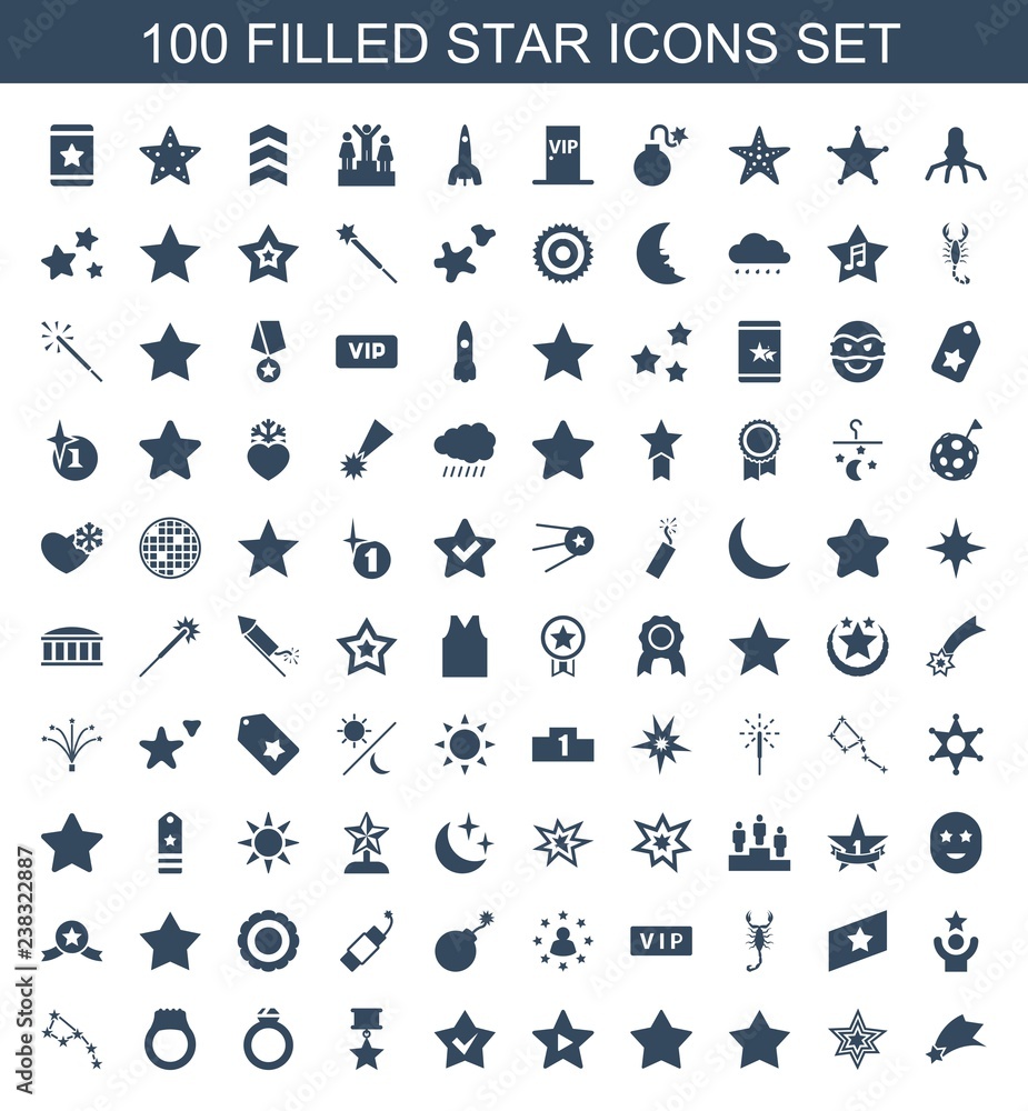 Fototapeta premium 100 star icons