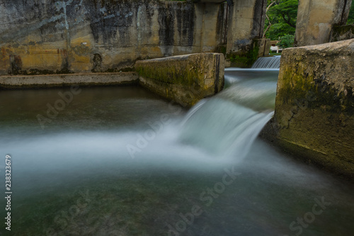 Water flowing from the dam  catchment area in countryside Thailand