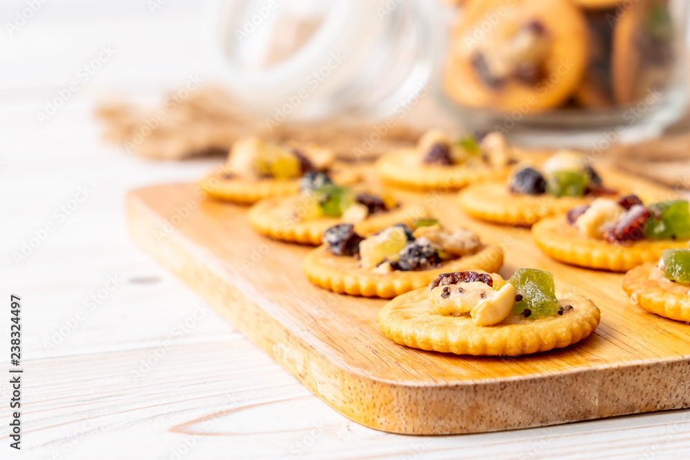 cracker biscuit with dried fruits