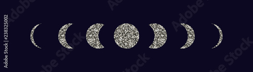 Moon phases icons set.