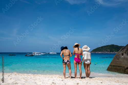 Group of traveler on the beach in similan Thailand