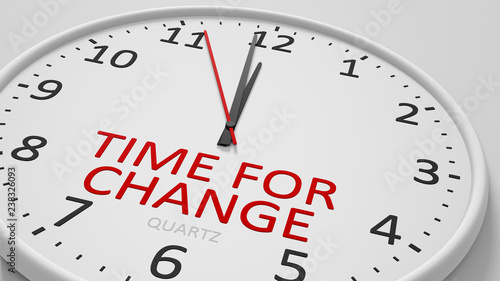 Time for change clock text modern bright style