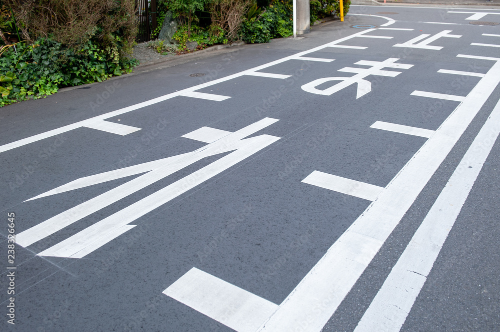 Obraz premium 道路の止まれのサイン