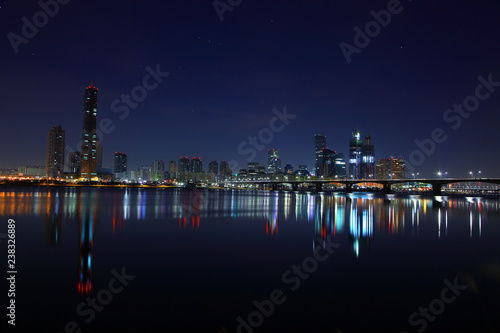 the night view around the Han River in Seoul