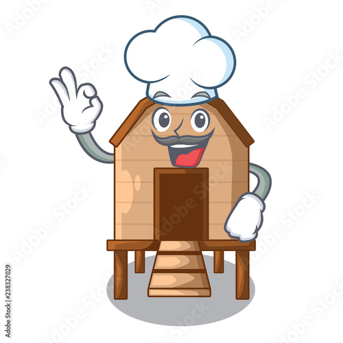 Chef chiken coop isolated on a mascot